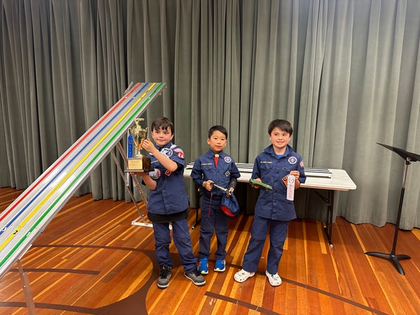 Cub scout winners at GGD Pinewood Derby