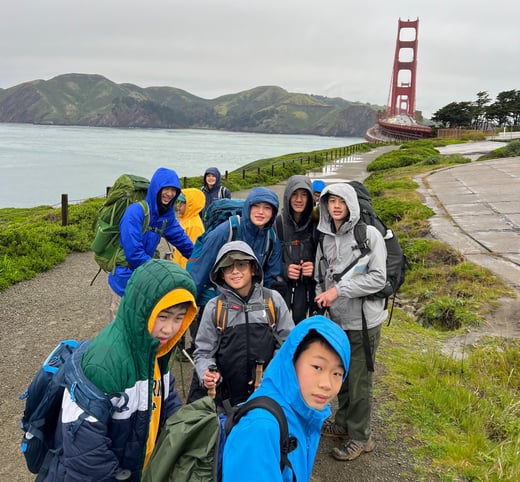 Troop 15 scouts in front of Golden Gate bridge cropped