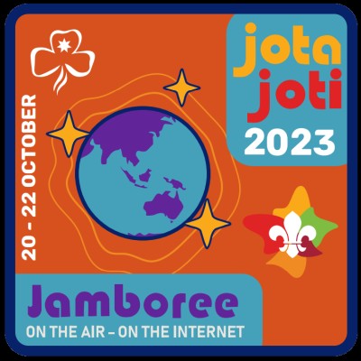 Logo for Jamboree on the Internet/Air with a globe in the center